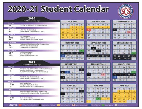 Scs Calendar 2020 21